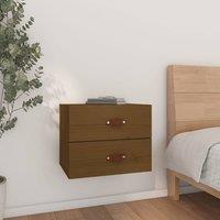 Berkfield Home Wall-mounted Bedside Cabinet Honey Brown 50x36x40 cm | Size: 50 x 36 x 40 cm