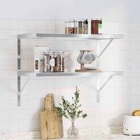 Berkfield Home Wall Shelves 2 pcs 75x40 cm Silver Stainless Steel