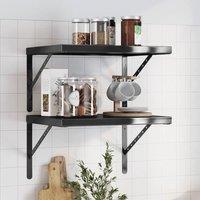 Berkfield Home Wall Shelves 2 pcs 50x40 cm Black Stainless Steel