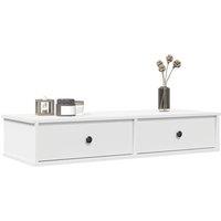 Berkfield Home Wall Shelf with Drawers White 100x37.5x19 cm Engineered Wood
