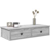 Berkfield Home Wall Shelf with Drawers Grey Sonoma 80x31x17 cm Engineered Wood | Size: 80 x 31 x 17 cm