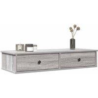 Berkfield Home Wall Shelf with Drawers Grey Sonoma 100x37.5x19 cm Engineered Wood