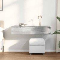 Berkfield Home Wall Shelf with Drawers Grey Sonoma 100x36x19 cm Engineered Wood | Size: 100 x 36 x 19 cm