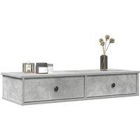 Berkfield Home Wall Shelf with Drawers Concrete Grey 100x37.5x19 cm Engineered Wood