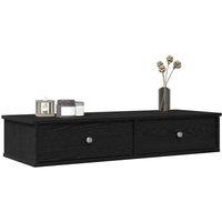 Berkfield Home Wall Shelf with Drawers Black 100x37.5x19 cm Engineered Wood