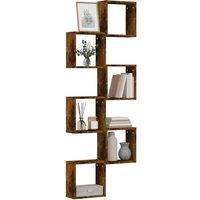 Berkfield Home Wall Cube Shelves 6 pcs Smoked Oak 30x15x30 cm in Brown | Size: 30 x 15 x 30 cm