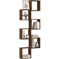 Berkfield Home Wall Cube Shelves 6 pcs Brown Oak 30x15x30 cm | Size: 30 x 15 x 30 cm