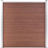 Berkfield Home WPC Fence Set 6 Square + 1 Slanted 1138x186 cm Brown