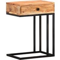 Berkfield Home U-Shaped Side Table 45x30x61cm Solid Acacia Wood in Brown | Size: 45 x 30 x 61 cm