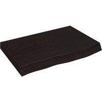 Berkfield Home Table Top Dark Grey 60x40x(2-6) cm Treated Solid Wood Oak in Dark Brown