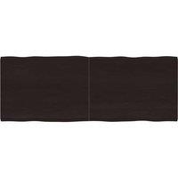 Berkfield Home Table Top Dark Grey 160x60x(2-4) cm Treated Solid Wood Live Edge in Dark Brown