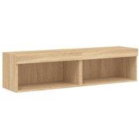 Berkfield Home TV Cabinets with LED Lights 2 pcs Sonoma Oak 60x30x30 cm in Tan | Size: 60 x 30 x 30 cm