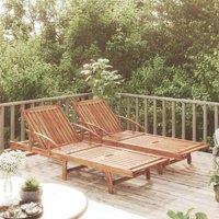 Berkfield Home Sun Loungers 2 pcs Solid Wood Acacia in Brown