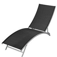 Berkfield Home Sun Lounger Steel & Textilene Black