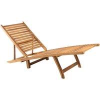 Berkfield Home Sun Lounger Solid Teak Wood in Brown