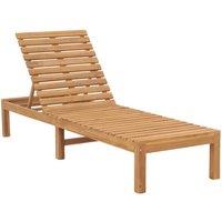 Berkfield Home Sun Lounger Solid Teak Wood in Brown