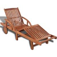 Berkfield Home Sun Lounger Solid Acacia Wood in Brown