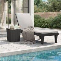 Berkfield Home Sun Lounger Black 155x58x83 cm Polypropylene | Size: 155 x 58 x 83 cm
