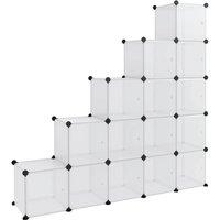 Berkfield Home Storage Cube Organiser with 15 Cubes & Doors Transparent PP in Clear