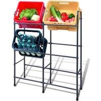 Berkfield Home Steel Shelf for 6 Crates in Grey