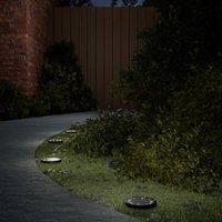 Berkfield Home Solar Ground Lights with Ground Spikes Outdoor 12 pcs Warm White in Black