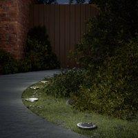 Berkfield Home Solar Ground Lights with Ground Spikes Outdoor 12 pcs Warm White in Silver