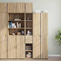 Berkfield Home Slim Storage Cabinet Sonoma Oak 30x42.5x225 cm Engineered Wood in Light Tan
