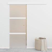 Berkfield Home Sliding Door with Soft Stops ESG Glass & Aluminium 76x205 cm in Silver