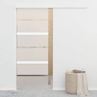Berkfield Home Sliding Door with Soft Stops ESG Glass & Aluminium 76x205 cm in Silver