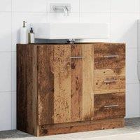 Berkfield Home Sink Cabinet Old Wood 63x30x54 cm Engineered Wood in Brown | Size: 63 x 30 x 54 cm