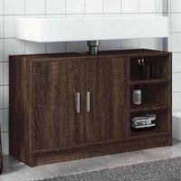 Berkfield Home Sink Cabinet Brown Oak 90x29x55 cm Engineered Wood | Size: 90 x 29 x 55 cm