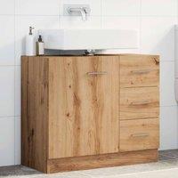 Berkfield Home Sink Cabinet Artisian Oak 63x30x54 cm Engineered Wood in Brown | Size: 63 x 30 x 54 cm