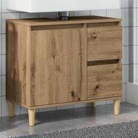 Berkfield Home Sink Cabinet Artisan Oak 65x33x60 cm Engineered Wood in Brown | Size: 65 x 33 x 60 cm