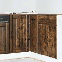 Berkfield Home Sink Base Cabinet Lucca Smoked Oak Engineered Wood in Brown
