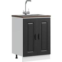 Berkfield Home Sink Base Cabinet Kalmar Black 60x46x81.5 cm Engineered Wood