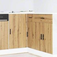 Berkfield Home Sink Base Cabinet Artisan Oak Engineered Wood in Brown