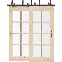 Berkfield Home Sliding Door Hardware Kit 183 cm Steel Black