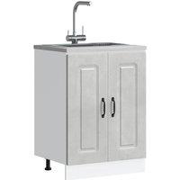Berkfield Home Sink Base Cabinet Kalmar Concrete Grey 60x46x81.5 cm Engineered Wood