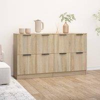 Berkfield Home Sideboards 2 pcs Sonoma Oak 60x30x70 cm Engineered Wood in Natural | Size: 60 x 30 x 70 cm