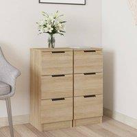 Berkfield Home Sideboards 2 pcs Sonoma Oak 30x30x70 cm Engineered Wood in Natural | Size: 30 x 30 x 70 cm