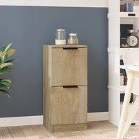Berkfield Home Sideboard Sonoma Oak 30x30x70 cm Engineered Wood in Natural | Size: 30 x 30 x 70 cm