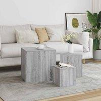 Berkfield Home Side Tables 3 pcs Grey Sonoma Engineered Wood