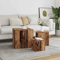 Berkfield Home Side Tables 3 pcs Artisan Oak Engineered Wood in Brown