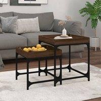 Berkfield Home Side Tables 2 pcs Brown Oak Engineered Wood