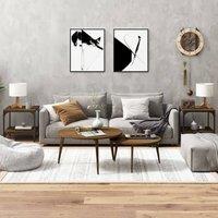 Berkfield Home Side Tables 2 pcs Brown Oak 40x40x40 cm Engineered Wood | Size: 40 x 40 x 40 cm