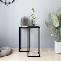 Berkfield Home Side Tables 2 pcs Black Steel
