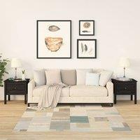 Berkfield Home Side Tables 2 pcs Black 50x50x49 cm Solid Wood Pine | Size: 50 x 50 x 49 cm