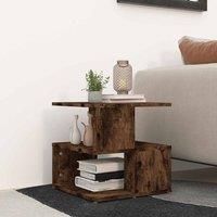 Berkfield Home Side Table Smoked Oak 40x40x40 cm Engineered Wood in Brown | Size: 40 x 40 x 40 cm