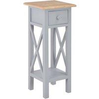 Berkfield Home Side Table Grey 27x27x65.5 cm Wood