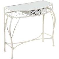 Berkfield Home Side Table French Style Metal 82x39x76 cm White | Size: 82 x 39 x 76 cm